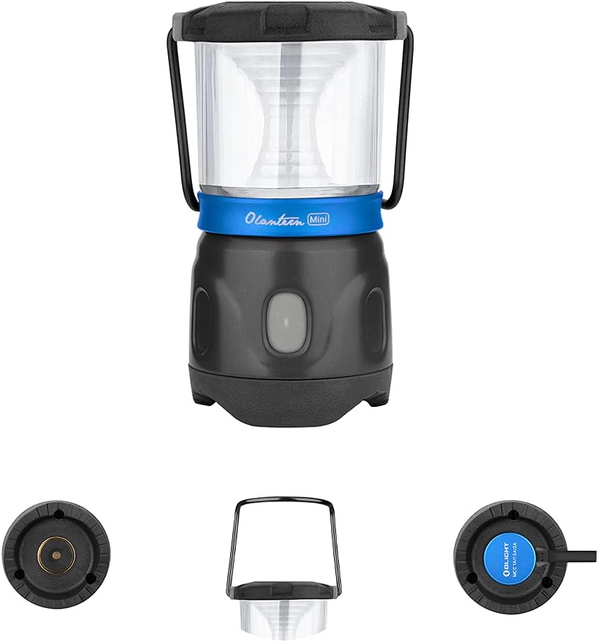 OLIGHT Olantern Mini 150 Lumens LED MCC Rechargeable Lantern Flashlight, 4 Dimmable Modes, 360-Degree Beam Perfect Mini Lantern for Hunting, Camping, Fishing, Emergencies, Home（Basalt Grey)