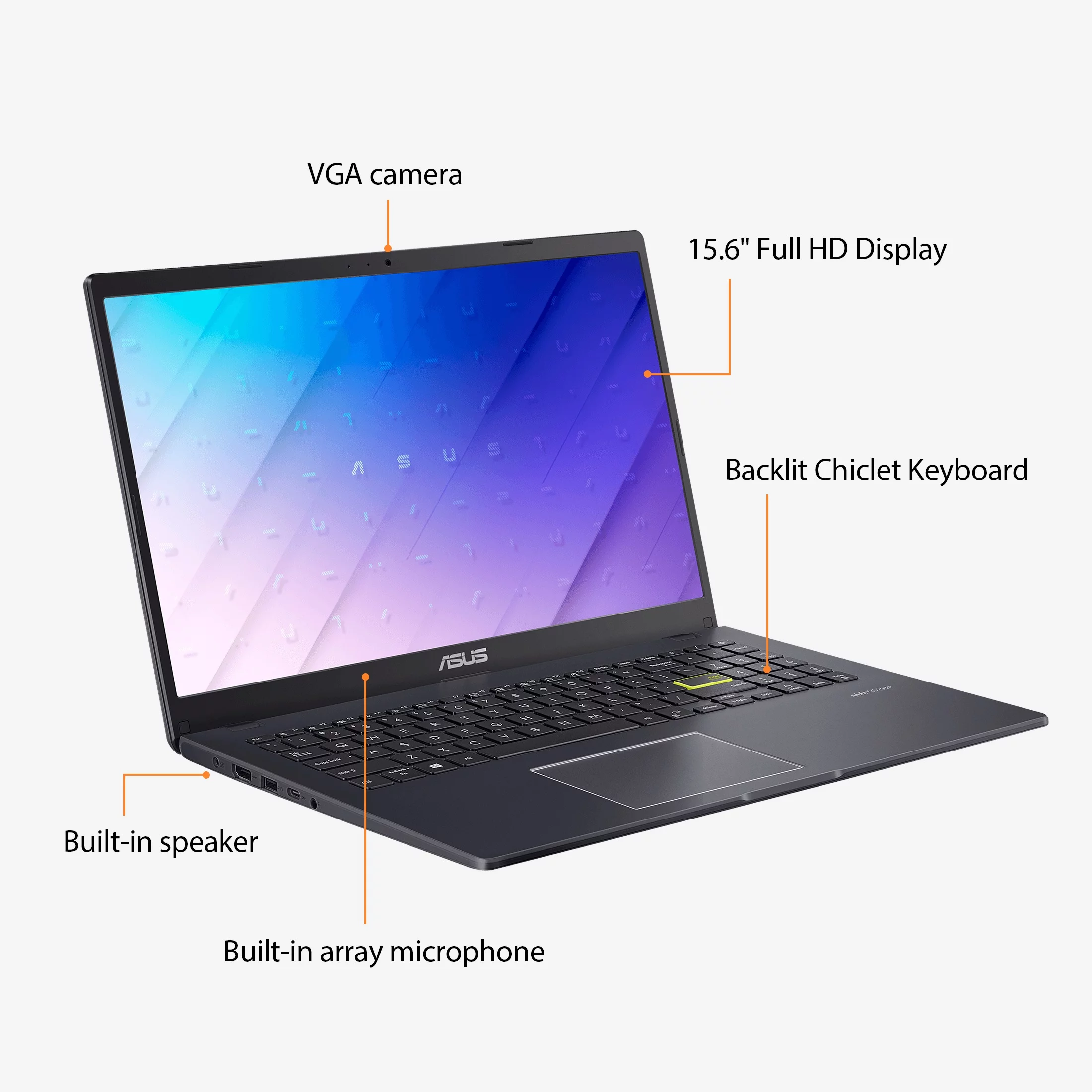 ASUS 15.6" FHD Laptop, Intel Pentium, 4GB RAM, 128GB eMMC, Windows 11 Home in S mode with One Year of Microsoft 365 included,  L510MA-WS21