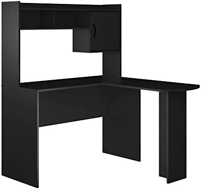 L-Shaped Desk With Hutch, Multiple Colors (L-Shaped Desk With Hutch, Espresso/Rustic Oak)