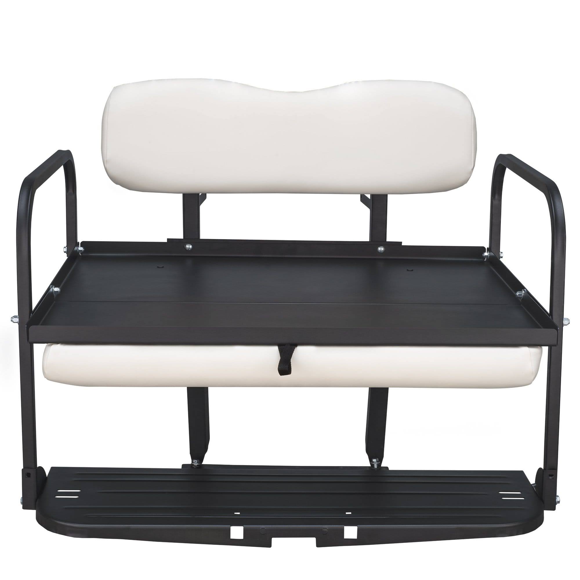 Gusto Aluminum Ezgo Golf Cart Rear Flip Seat (RXV, White)