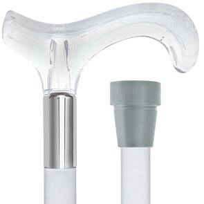 Royal Canes Derby Walking Cane with Clear Lucite Handle and Shaft
