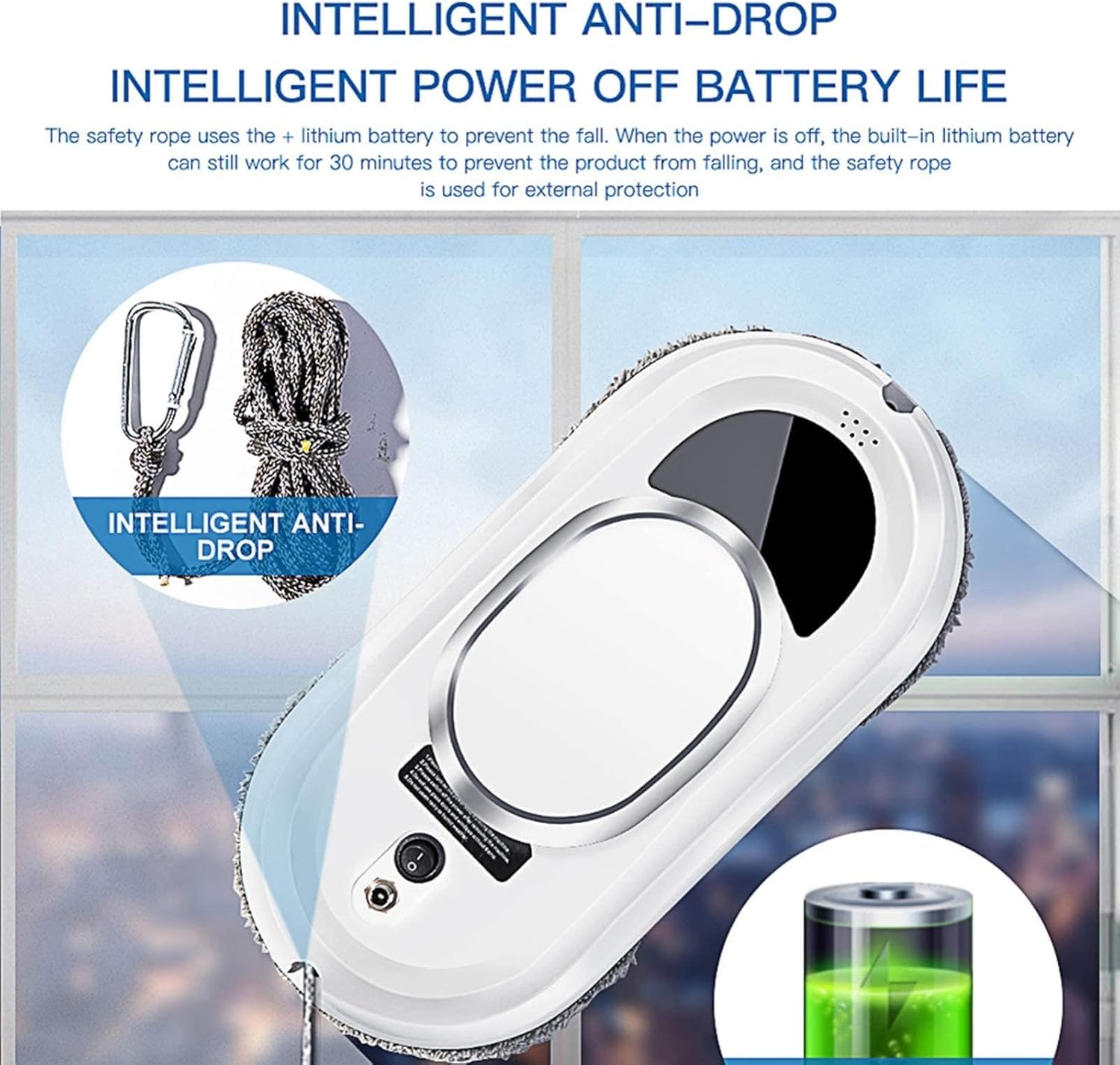 Automatic Window Cleaner Robot for Indoor/Outdoor Glass Window Cleaning, Smart Window Cleaning Robot with Remote Control