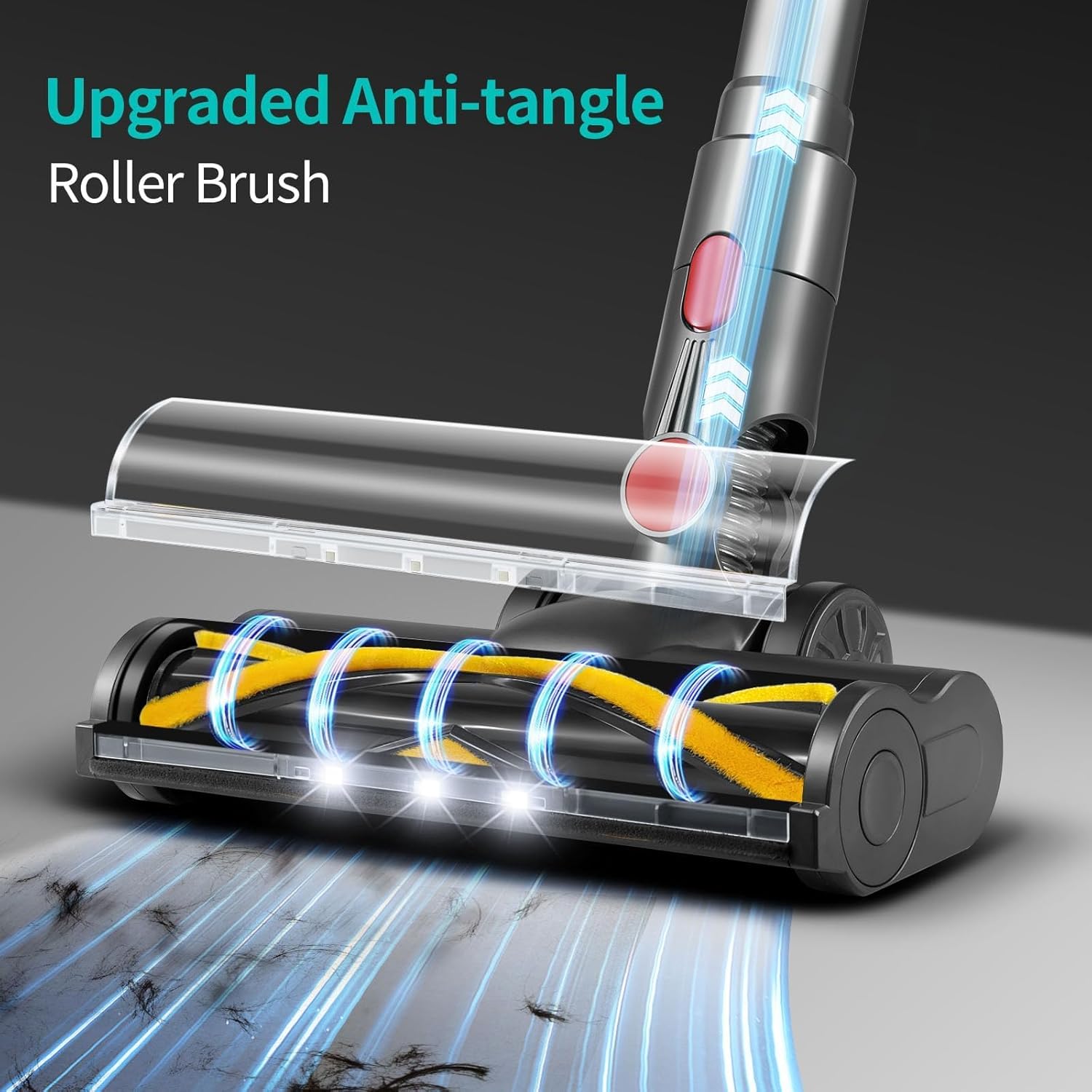 6 in 1 Cordless Vacuum Cleaner, Stick Vacuum Cordless with Touch Screen, 250W Brushless Motor Vacuum Cleaner for Home Hardwood Floor Carpet Pet Hair