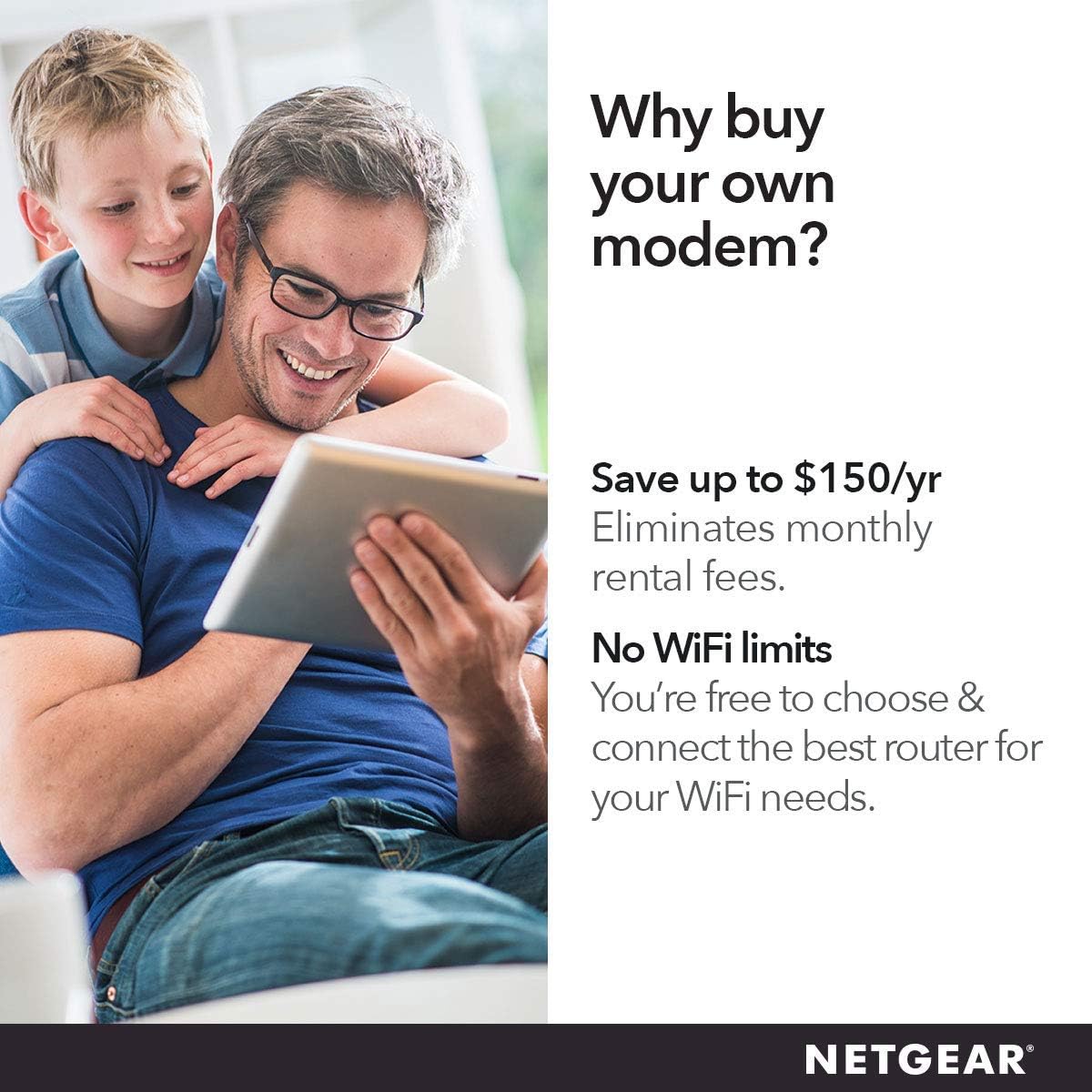 NETGEAR Cable Modem CM700 - Compatible with All Cable Providers Including Xfinity by Comcast, Spectrum, Cox | for Cable Plans Up to 500 Mbps | DOCSIS 3.0 (Renewed)