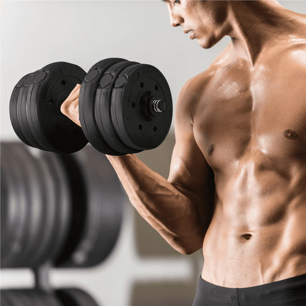 Yaheetech 66LB Adjustable Dumbbell Weight Set Home Training Dumbbell Pair Lifting Black