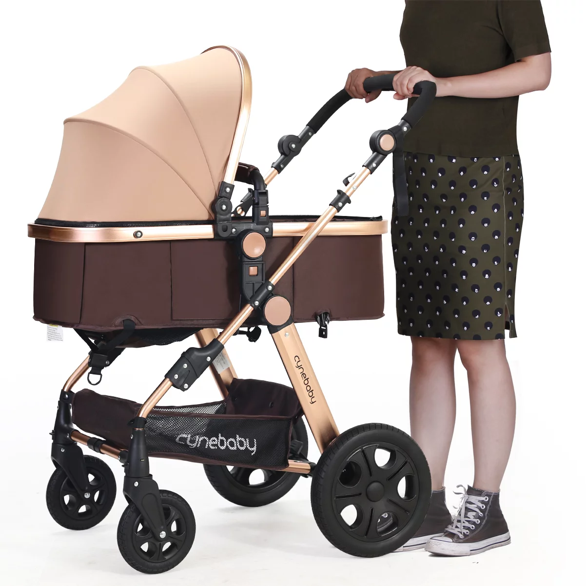 Cynebaby Newborn Infant Toddler Baby Stroller for Newborn Baby, Rose Gold