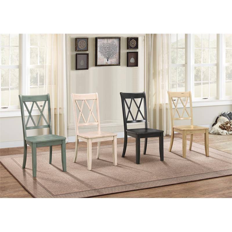 Lexicon Janina 5-Piece Contemporary Wood Dining Set in Natural and Teal - 5516-66_5TLS