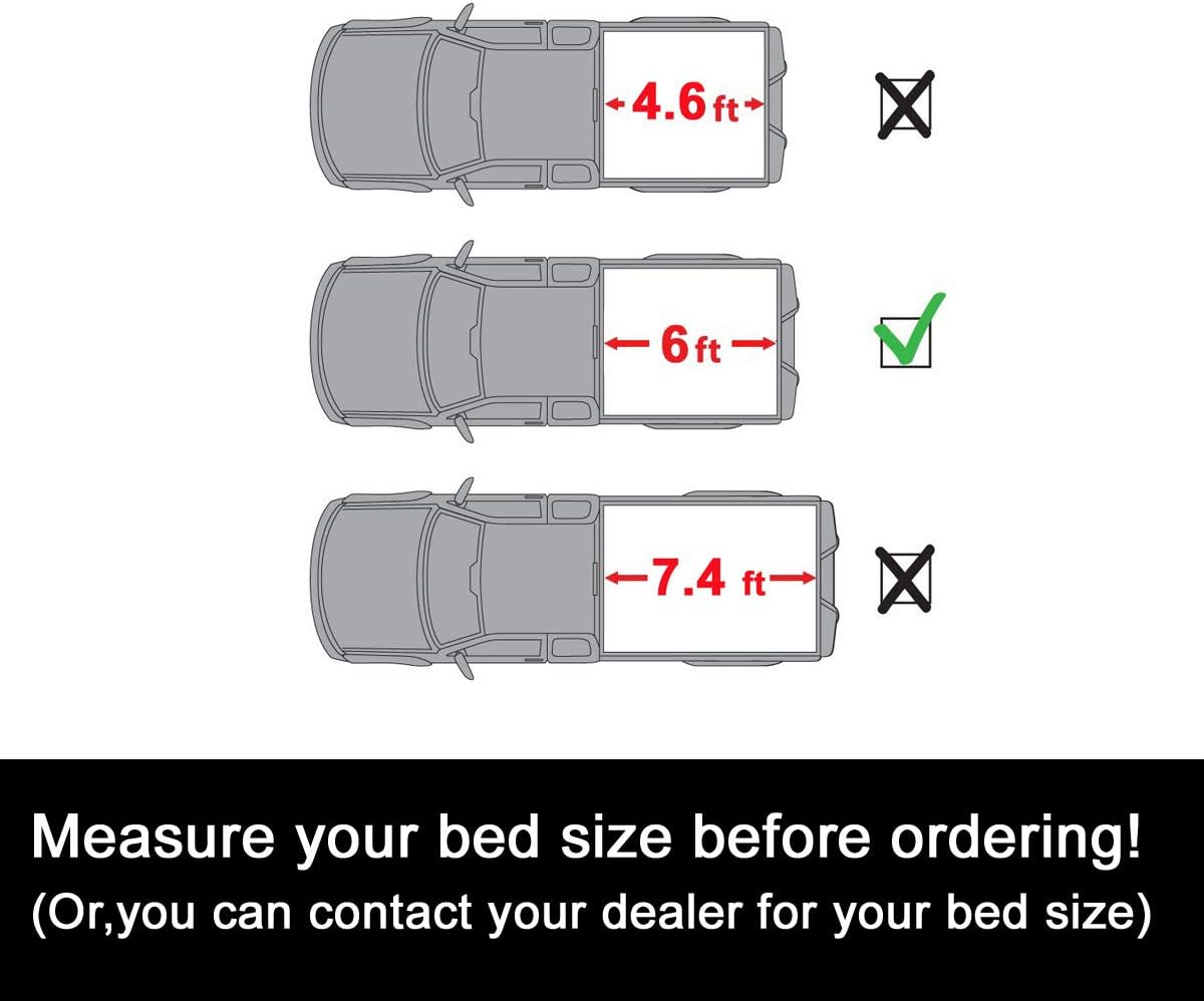 V-supplies Soft Tonneau Cover Truck Bed, 6ft Fleetside Bed | for Chevy 94-03 S10 & for GMC Sonoma & for Isuzu 96-00 Hombre Pickup