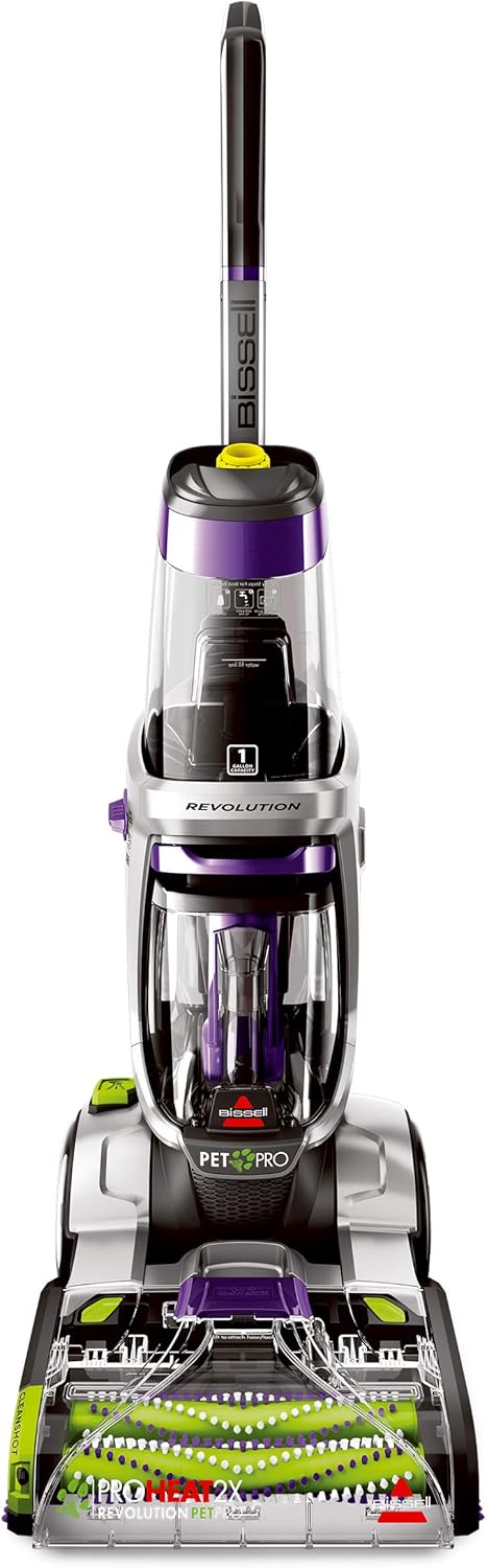 Bissell ProHeat 2X Revolution Max Clean Pet Pro Full-Size Carpet Cleaner, 1986, with Antibacterial Formula and Bonus 3" Tough Stain Tool