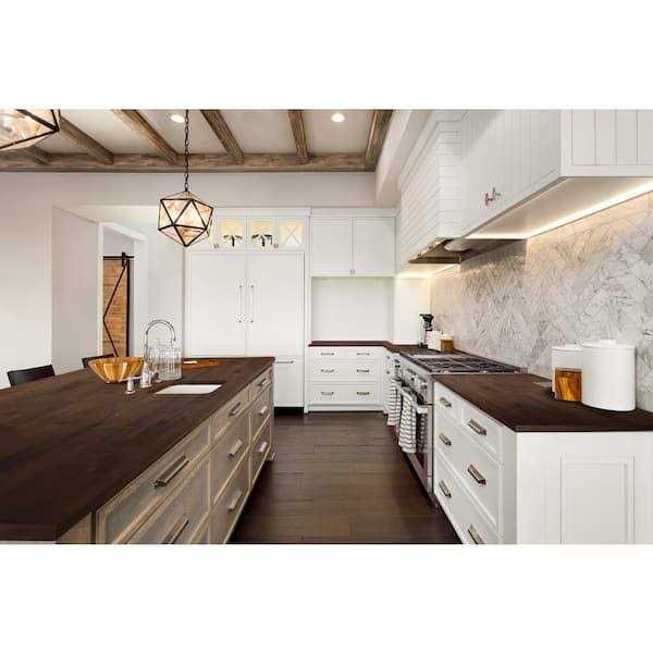 Interbuild Acacia 6 ft. L x 25 in. D x 1.5 in. T Butcher Block Countertop Stain