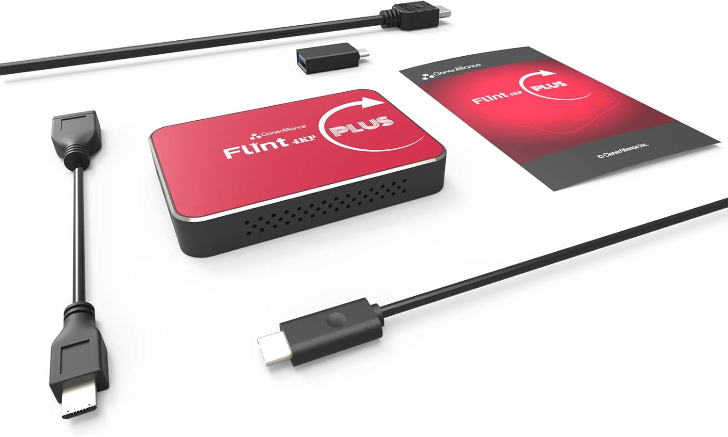 ClonerAlliance Flint 4KP Plus, 4K@60fps Passthrough, 1080p@60fps Video Capture with Mic Input, Ultra-Low Latency, Plug&Play. for Game Consoles, DSLR