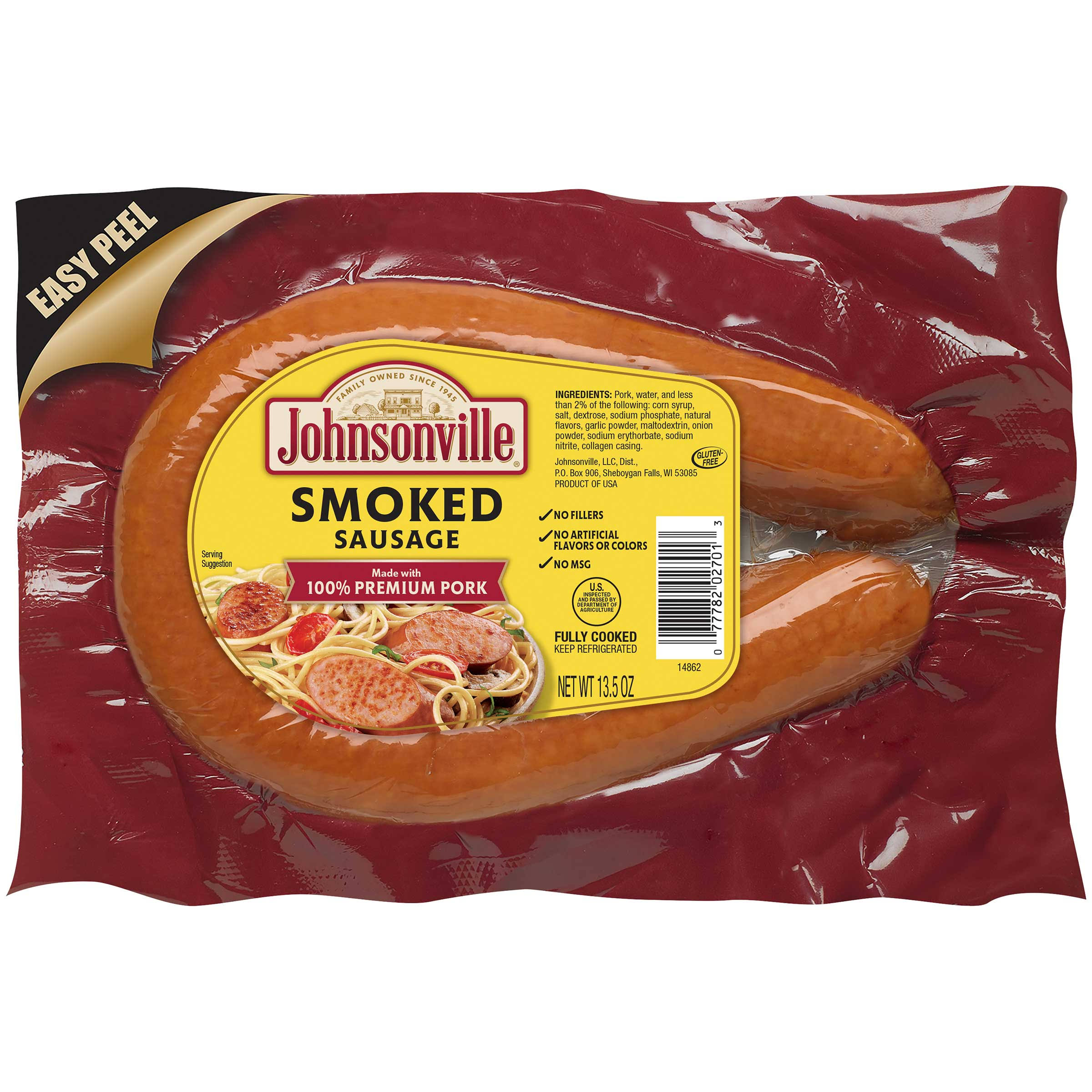 Johnsonville Smoked sausage Rope, 13.5 Ounce - 10 per CASE.