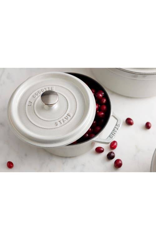 Staub Cast Iron 7 Quart Round Cocotte White
