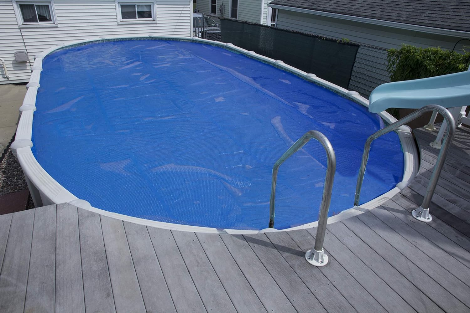 MidWest Canvas Space Age 12-Foot-by-20-Foot Oval Solar Cover | 12 Mil | Heating Blanket for In-Ground and Above-Ground Swimming Pools | Place Bubble-Side Facing Down in Pool