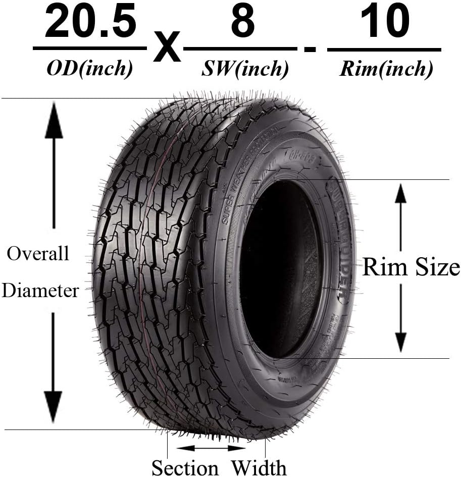 20.5x8-10 Trailer Tires (Single)