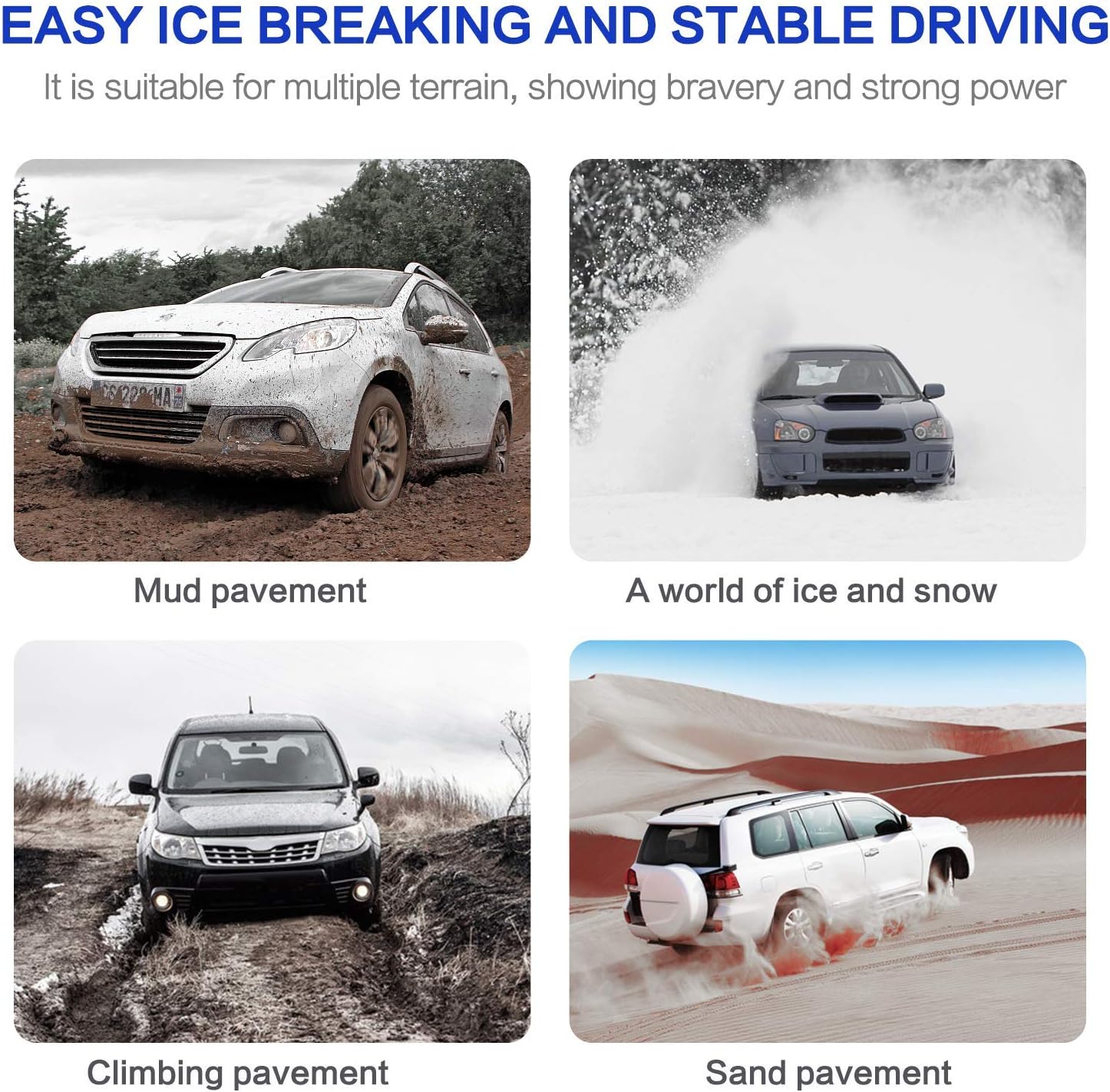 AutoChoice 6 Packs Car Snow Chains Emergency Anti Slip Tire Chains with Thickened Manganese Steel for Truck SUV in Snow, Ice, Sand and Mud(Tire Width 195-235mm)