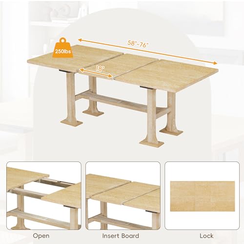 Farmhouse Kitchen Table Set with 1 Upholstered Bench and 4 Dining Chairs, 6-Piece Wood Dining Table Set for Kitchen, Dining Room, Dinette, Breakfast Nook, Grey + White