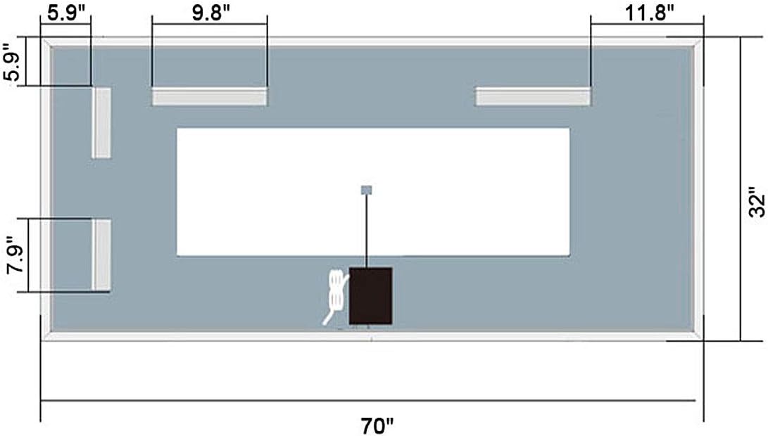 BHBL 60 x 36 Inch Illuminated LED Bathroom Mirror with Smart Button, Anti Fog, Dimmable, Bluetooth Speakers, Vertical & Horizontal Mount, Hotel Office Bar Mirror (D224-6036A)