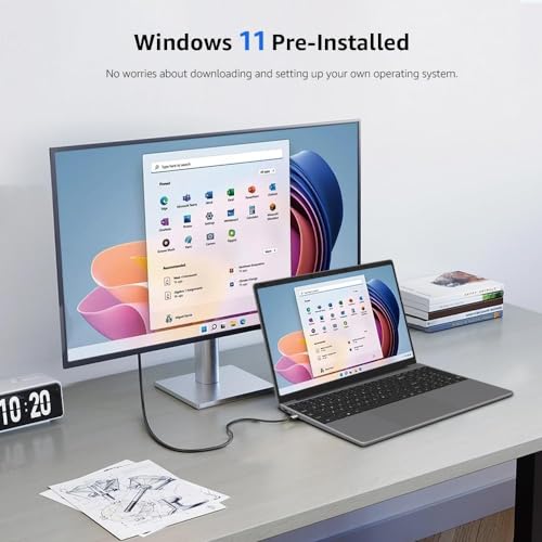 ApoloSign 15.6 Inch Laptop Computer, Windows 11 Laptops with 12GB RAM 512GB SSD, FHD IPS 1920x1200 Display, Celeron N5095 Quad-Core Processor (Up to 2.8GHz), 2.4G+5G WiFi, 178° Open Angle