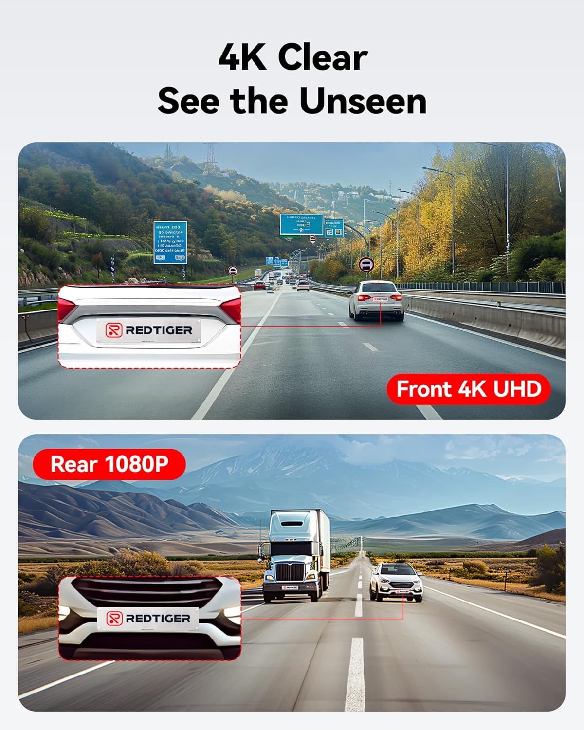 Dash Cam Front Rear, 4K/2.5K Full HD Dash Camera for Cars, Free 32GB Card, Built-in Wi-Fi GPS, 3.16” IPS Screen, Night Vision, 170°Wide Angle, WDR, 24H Parking Mode