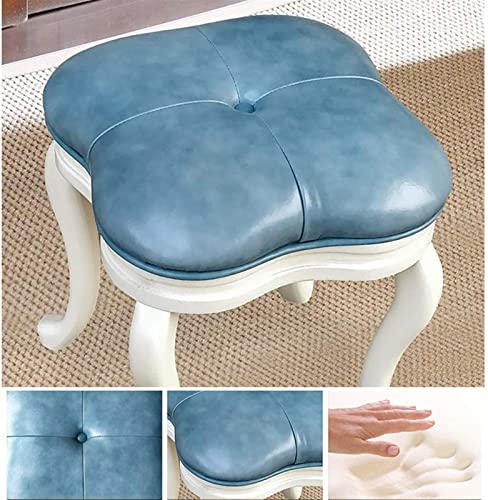 Vanity Stool Bedroom Vanity Chair Upholstered Seat Vanity Benches Solid Wood Stool Home Dressing Stool Makeup Stool Shoe Bench Fashion Leather Stool