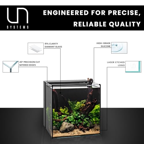Ultum Nature Systems Dual All in One Complete Rimless Aquarium for Freshwater & Saltwater Tanks, Triple-Chamber Filter System Included, Integrated Fish Tank Kit w/Sleek Design