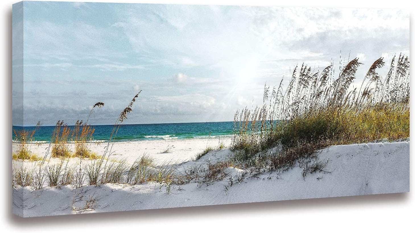 Beach Decor Ocean Decor Beach Wall Art Pictures for Bedroom Living Room Office Beach Wall Decor Ocean Decorations Framed Wall Art Bathroom Paintings Canvas Wall Art Sunshine Sea Waves Artwork 20X40