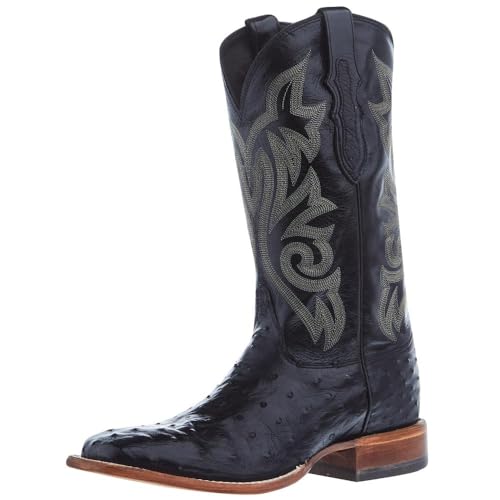 Justin Men's Exotic Full Quill Ostrich Western Boot Broad Square Toe - 8070