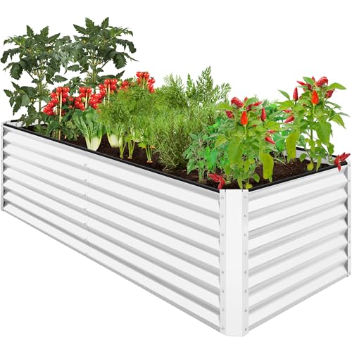 Best Choice Products 8x4x2ft Outdoor Metal Raised Garden Bed, Deep Root Planter Box for Vegetables, Flowers, Herbs, and Succulents w/ 478 Gallon Capacity - Gray