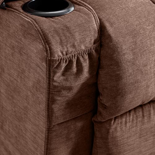 Power Lift Recliner Chair for Elderly with Massage Ergonomic Lounge Chair,Classic Single Sofa with 2 Cup Holders Side Pockets,USB Charge Port (Grey)
