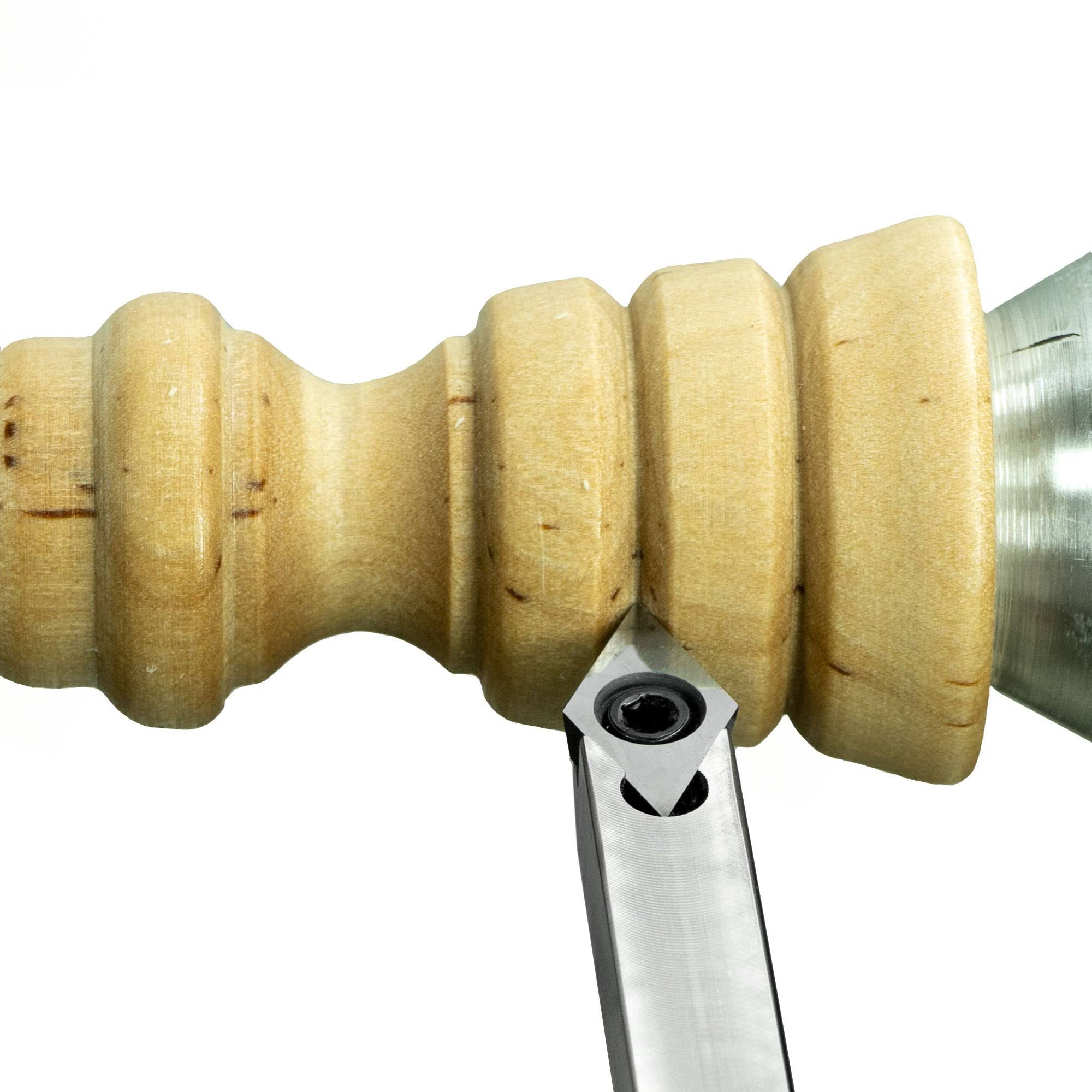 Simple Woodturning Tools 7 Tool Set of Carbide Lathe Tools with Interchangeable Foam Grip Handle