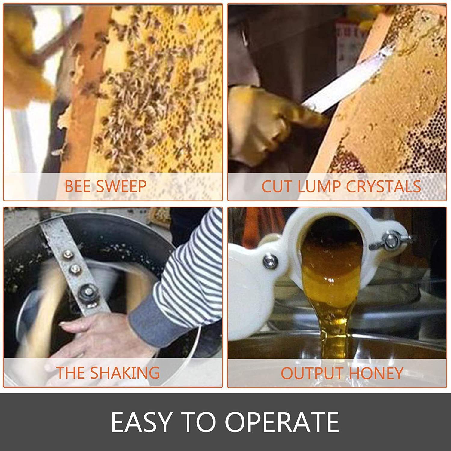 Electric Honey Extractor Separator, 3 Frame Food Grade Stainless Steel Honey Extractor, Drum Extraction Apiary Centrifuge Equipment for Honey Making, for Beekeeper