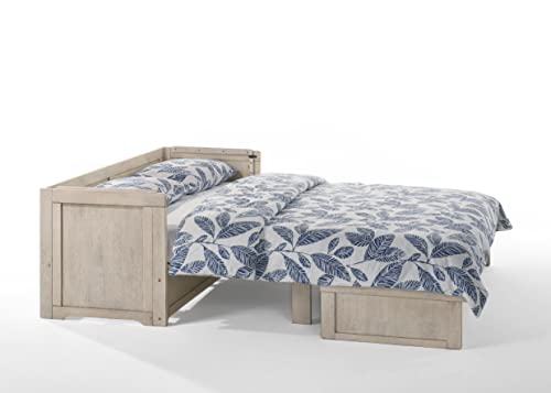 Night & Day Furniture Murphy Cube Cabinet Bed with 6" Gel Memory Foam Tri-Fold Mattress (Rural Grey, Twin XL Customizable Assembly)
