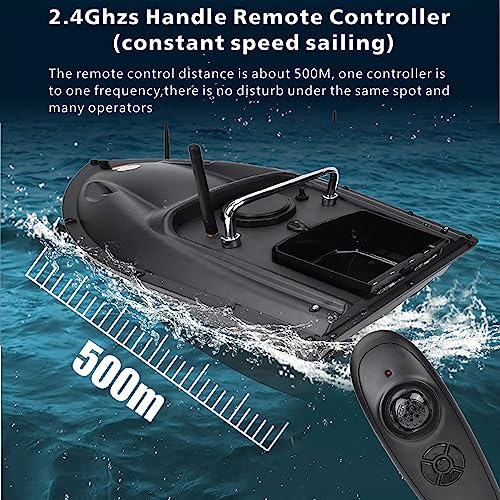 RC Bait Boat for Surf Fishing, 600M Black Remote Control Fishing Lure Bait Boat Fish Finder, Fishing Bait Boat Hook Post Boat, Loading Bait Boat for Carp Fishing Hook[US-Black]