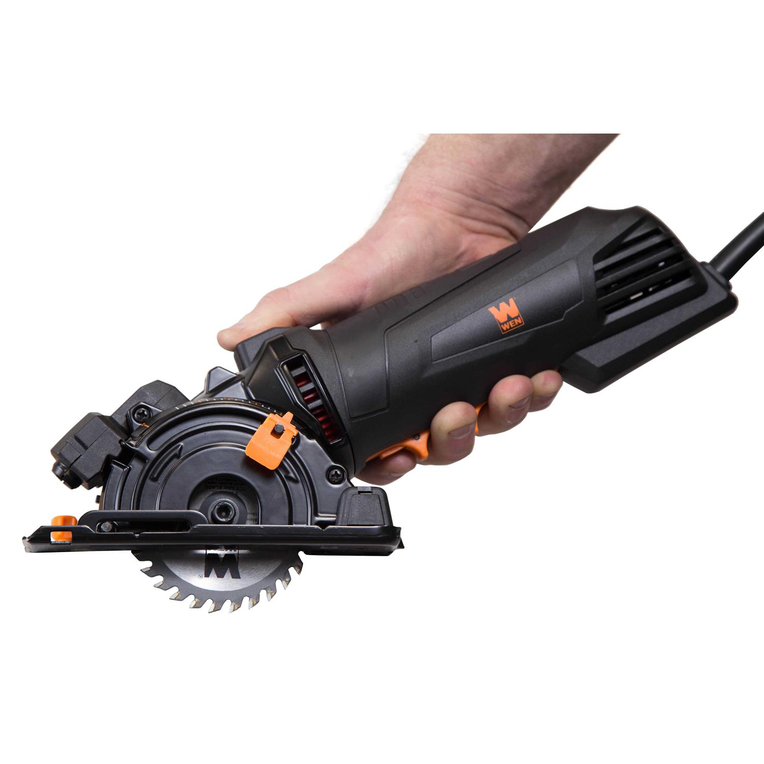 WEN 4.2-Amp 3-3/8-Inch Plunge Cut Compact Circular Saw with Laser, Carrying Case and Three Blades - Shop Hardware Tools Online Store