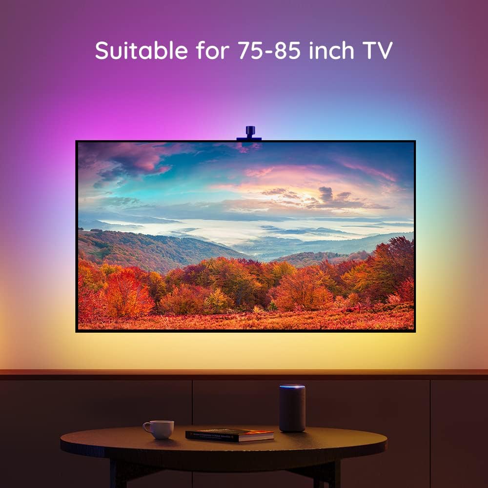 Govee DreamView T1 TV LED Backlights for 75-85 inch TVs, 16.4ft RGBIC WiFi TV Backlights with Camera, Works with Alexa & Google Assistant, App Control, RGBIC LED Lights for TV with Scene Mode, H6199