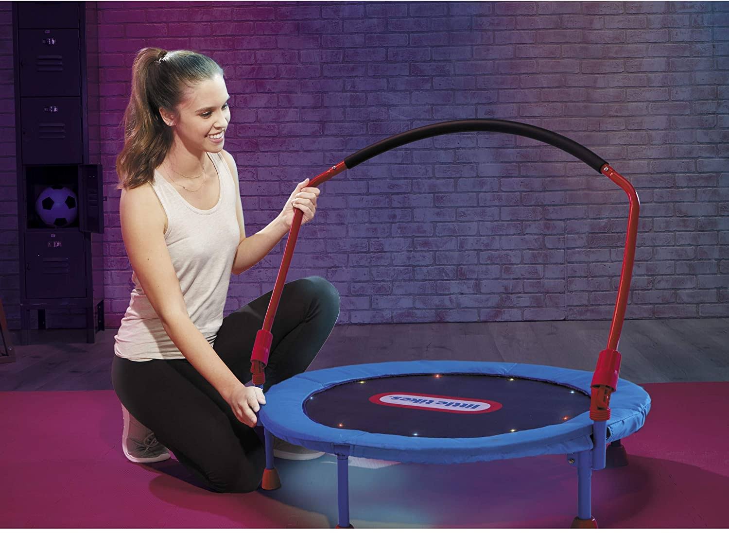 Little Tikes Light-Up 3-Foot Trampoline with Folding Handle for Kids Ages 3 to 6