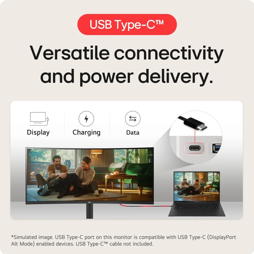 LG 45" UltraGear™ QHD 1ms 200Hz Curved Gaming Monitor with USB Type-C™ - 45GR75DC-B