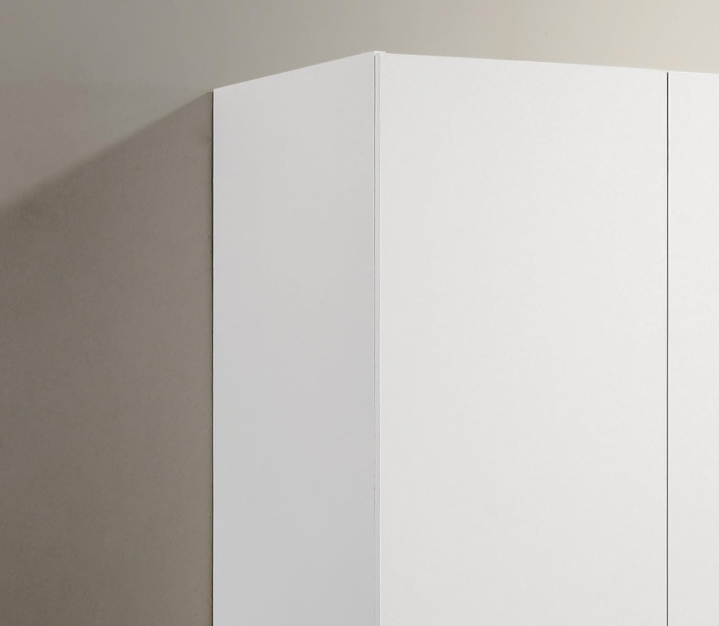 3 Doors Armoire Wardrobe, 71.5" H Bedroom Clothes Cabinet with Storage Shelves and Hanging Rod, Freestanding Wooden Closets Organization, White-4