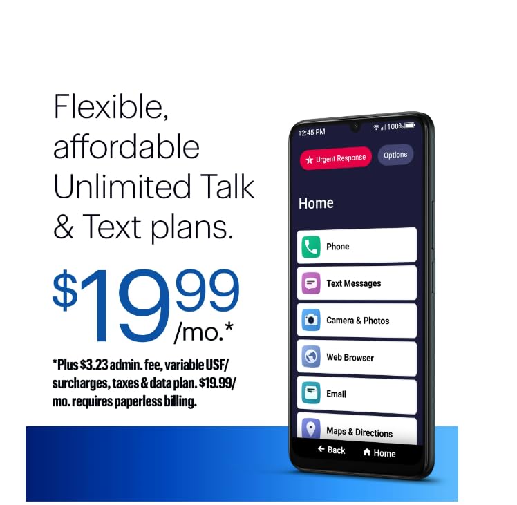 LIVELY Jitterbug Smart4 Smartphone for Seniors - Cell Phone for Seniors - Not Compatible with Other Wireless Carriers - Must Be Activated Phone Plan