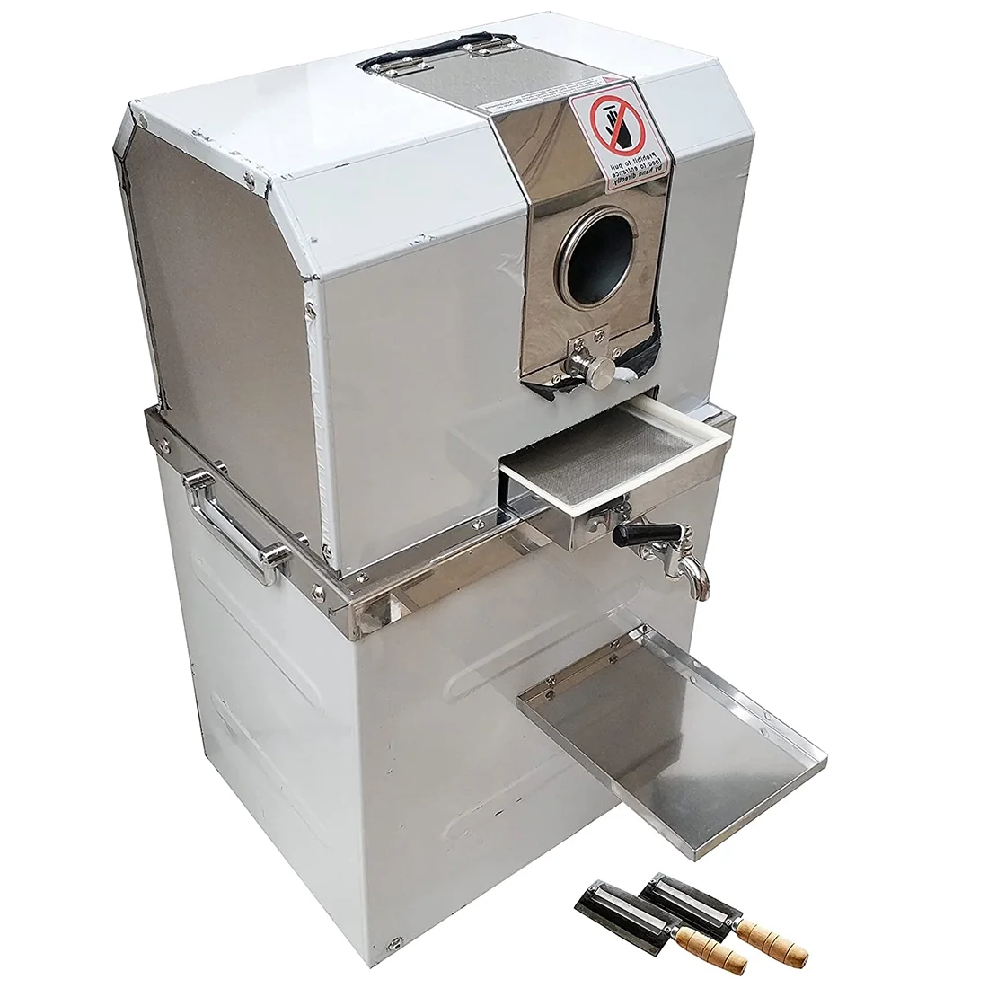 PreAsion Vertical Electric Sugarcane Juicer Juice Press Machine 4 Rollers Stainless Steel Silver