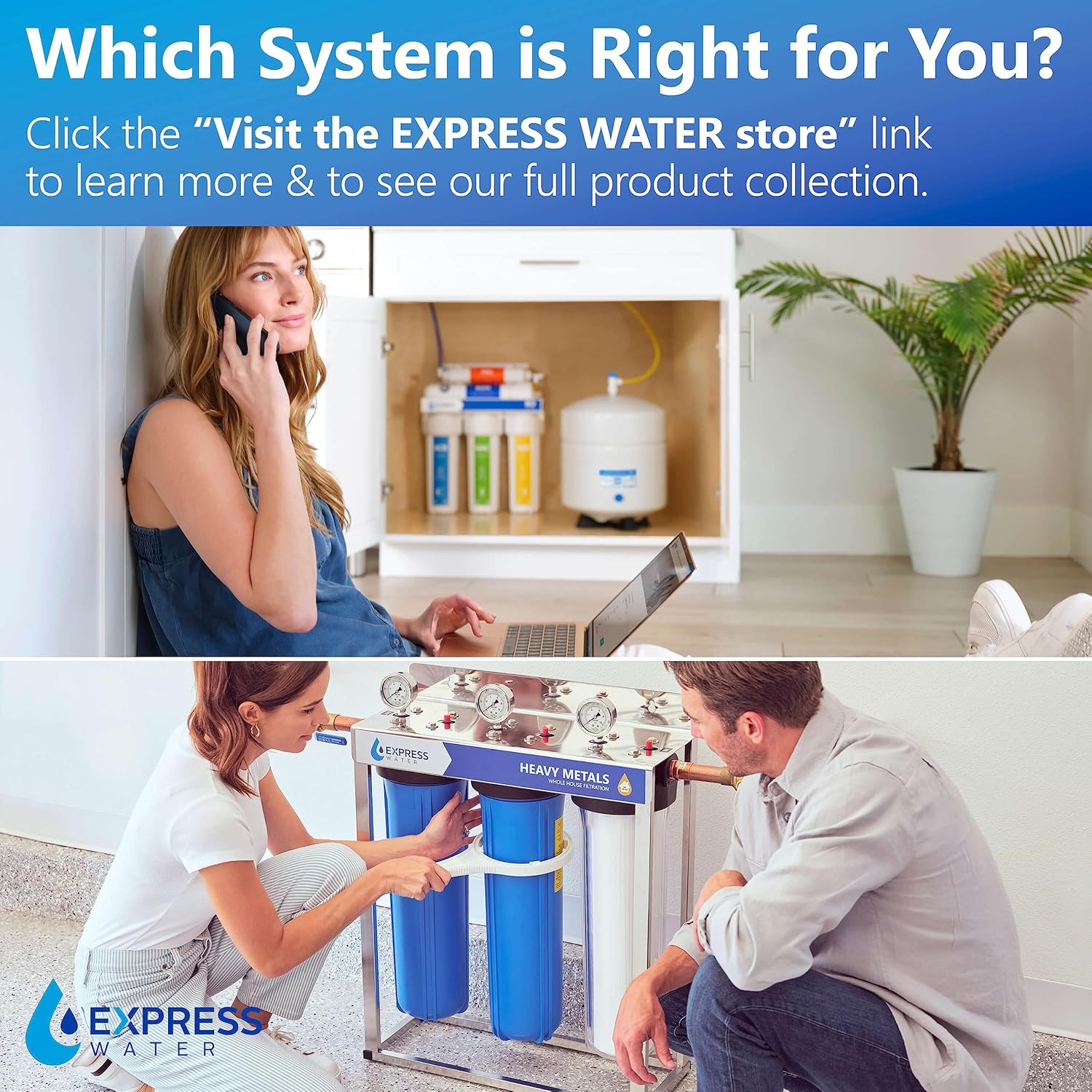 Express Water Countertop Water Dispenser Hot & Cold Water Dispenser, Touch Panel Water Cooler Dispenser with Pre-Set Cup Sizes, Water Machine Easily Connects to Reverse Osmosis Water Filtration System