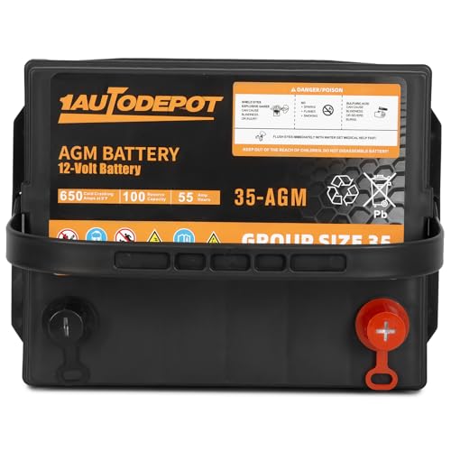 BCI Group 24F Car Battery, 12V 70Ah Automotive Battery Premium Maintenance Free AGM Batteries, 710CCA, 120RC, 36 Months Warranty