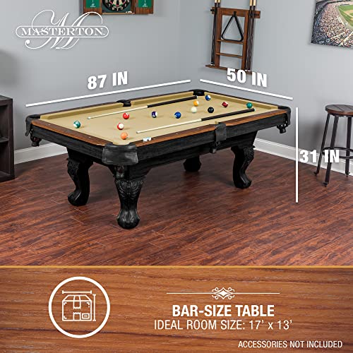 EastPoint Sports Masterton Billiard Bar-Size Pool Table 87 Inch or Cover – Perfect for Family Game Room