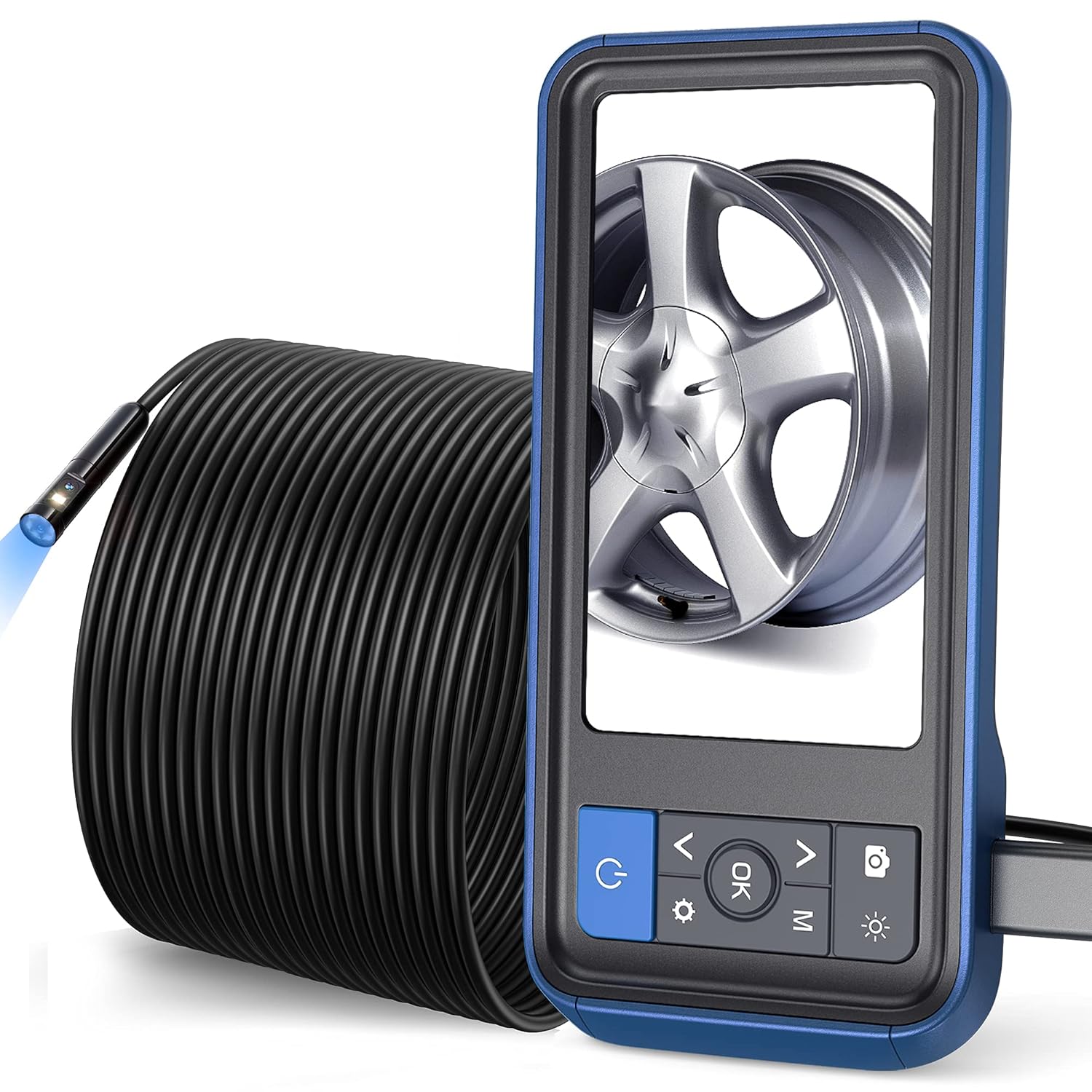 50ft Dual Lens Inspection Camera with Light, Teslong Digital Home Borescope Tool, Video Endoscope, HD Scope Camera, 4.5 Screen, Long Flexible Probe, 1080p, Sewer, Plumbing, Pipe, Wall(Waterproof)