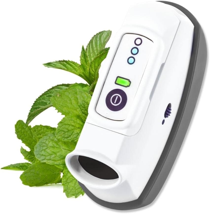 CalmiGo Anxiousness & Stress-Relief Natural Calming Device, Peppermint Scent, Purple