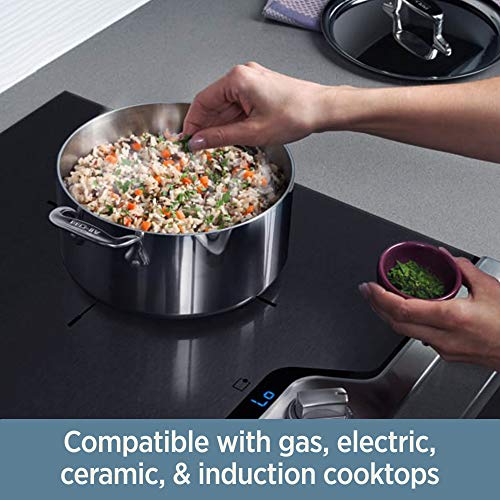 All-Clad D3 3-Ply Stainless Steel Non Stick Fry Pan Set 2 Piece, 8 and 10 Inch, Induction, Oven Broiler Safe 500F, Skillets, Nonstick Frying Pans, Pots and Pans Set, Kitchen, Cookware, Home, Silver