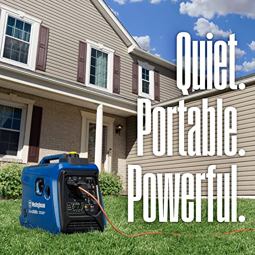 Westinghouse 2550 Peak Watt Super Quiet & Lightweight Portable Inverter Generator, RV Ready 30A Outlet, Gas and Propane Powered, CO Sensor, Parallel Capable, Long Run Time