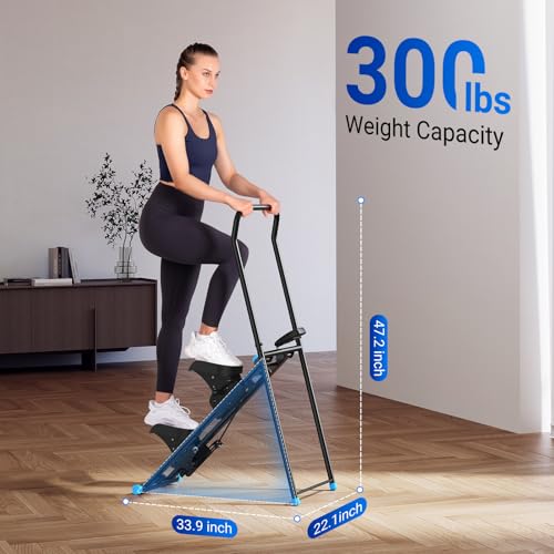 MERACH Stair Stepper for Home Gym Exercise, New Version Vertical Climber Machine for Full-Body Workout, Compact Folding Cardio Exercise Climber with Extended Step Range, Adjustable Handlebar & Pedals