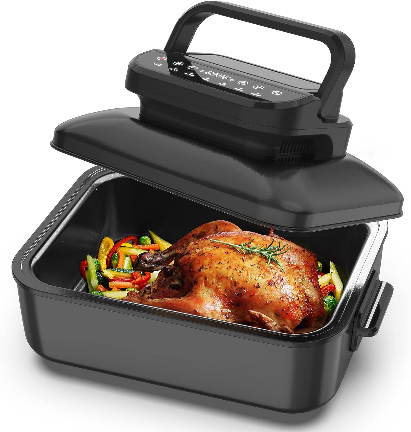 Geek Chef Electric Smokeless Indoor Grill, 7-in-1 Electric Indoor Nonstick Grill, Portable BBQ Grill with Temperature Control, Non-Stick, Dishwasher Safe, 1500W, Black